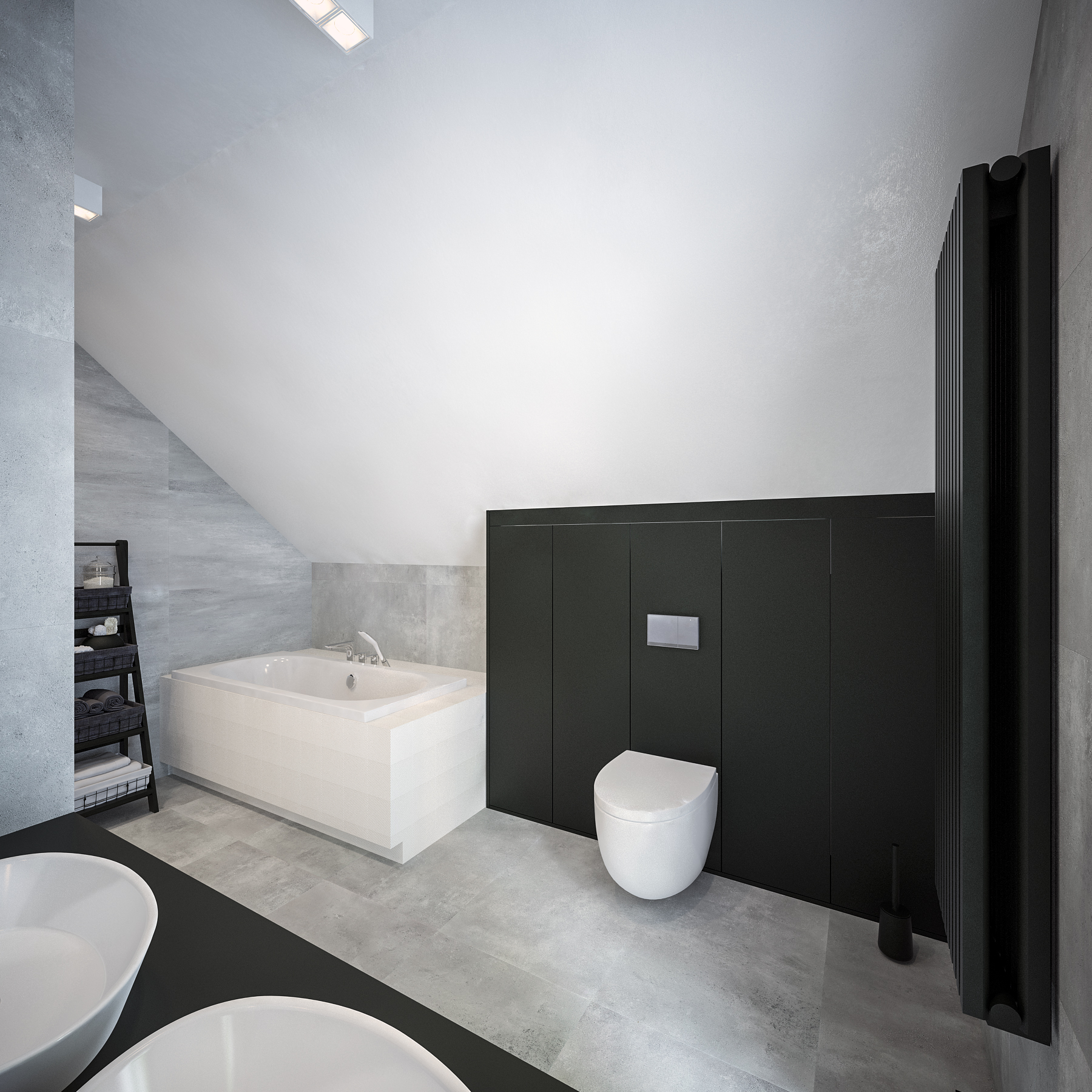 Łazienka – Modern w betonowych monolitach